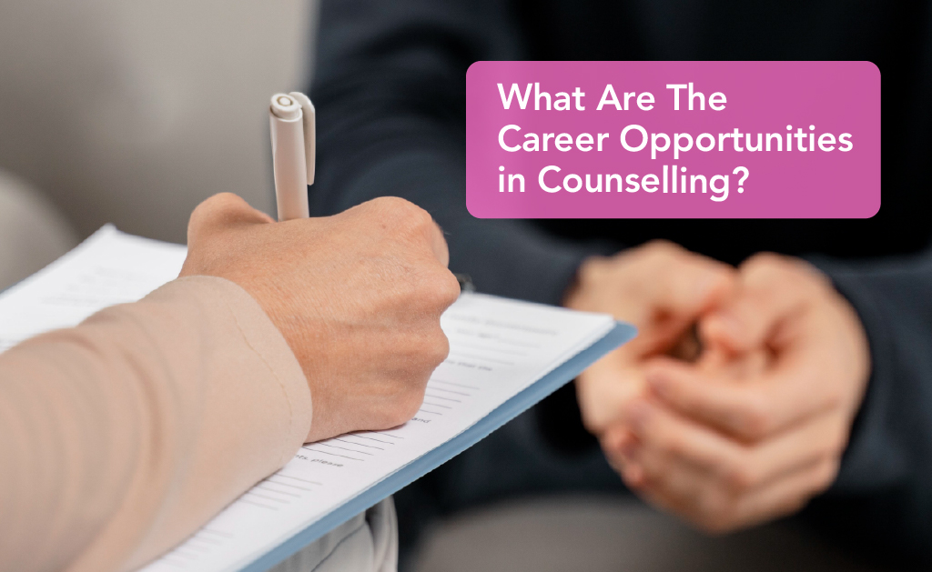 What are the career opportunities in counselling? A counsellor's hand is writing on a notebook | Careers Collectiv