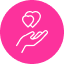 Give heart pink icon | Careers Collectiv